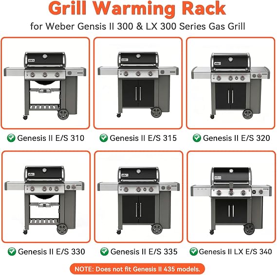 Genesis E-310 Top Warming Rack for Weber Genesis II E-315 E-330 Grill Parts