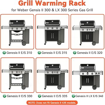 Genesis E-310 Top Warming Rack for Weber Genesis II E-315 E-330 Grill Parts