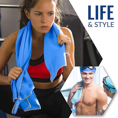 Miniatura 6 de VENTURE 4TH Toalla de viaje de secado rápido  Toallas de microfibra ultra suaves de secado rápido  esencial para camping, mochilero, yoga, natación,