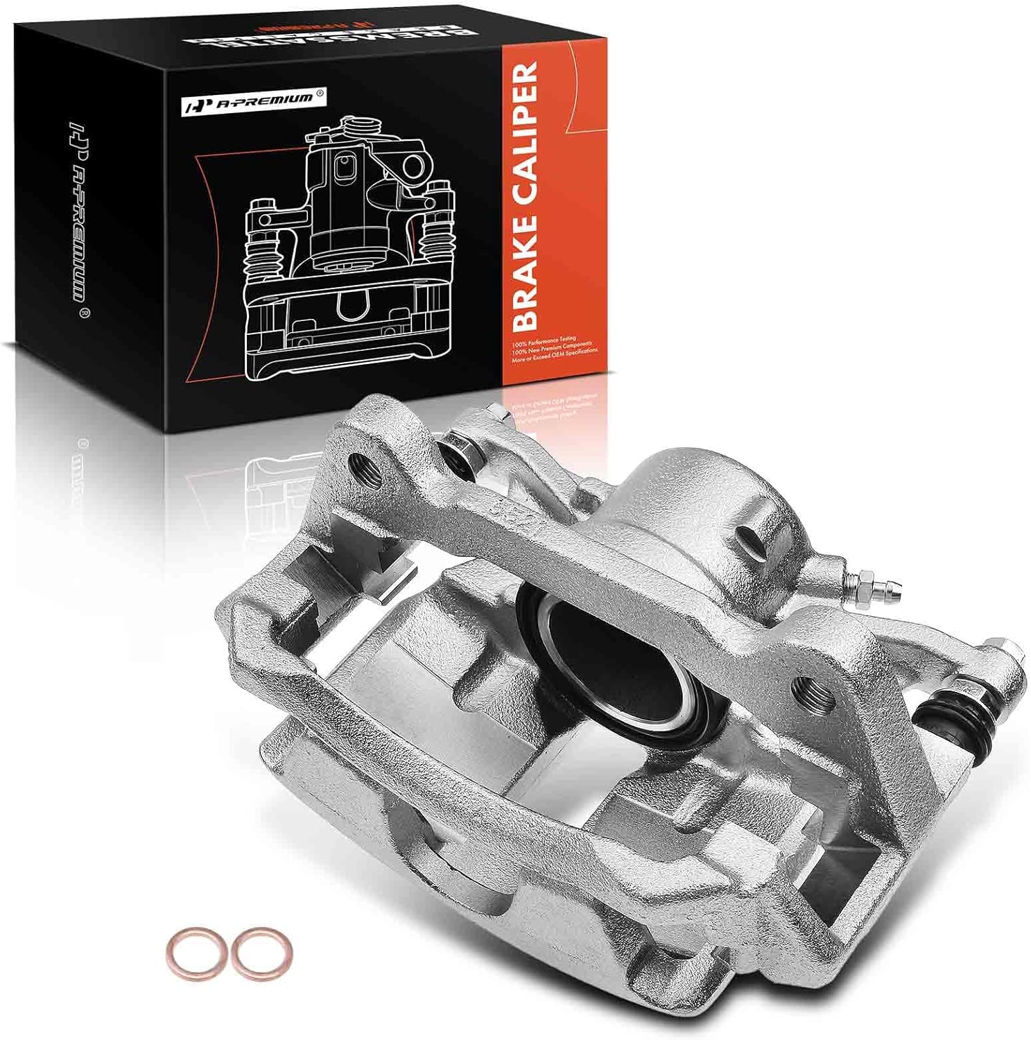 A-Premium Disc Brake Caliper Assembly with Bracket Compatible with Select Volkswagen Models - Golf 2015-2021, Golf SportWagen 2015-2019, For Jetta 2019-2021 - Front Right Passenger Side