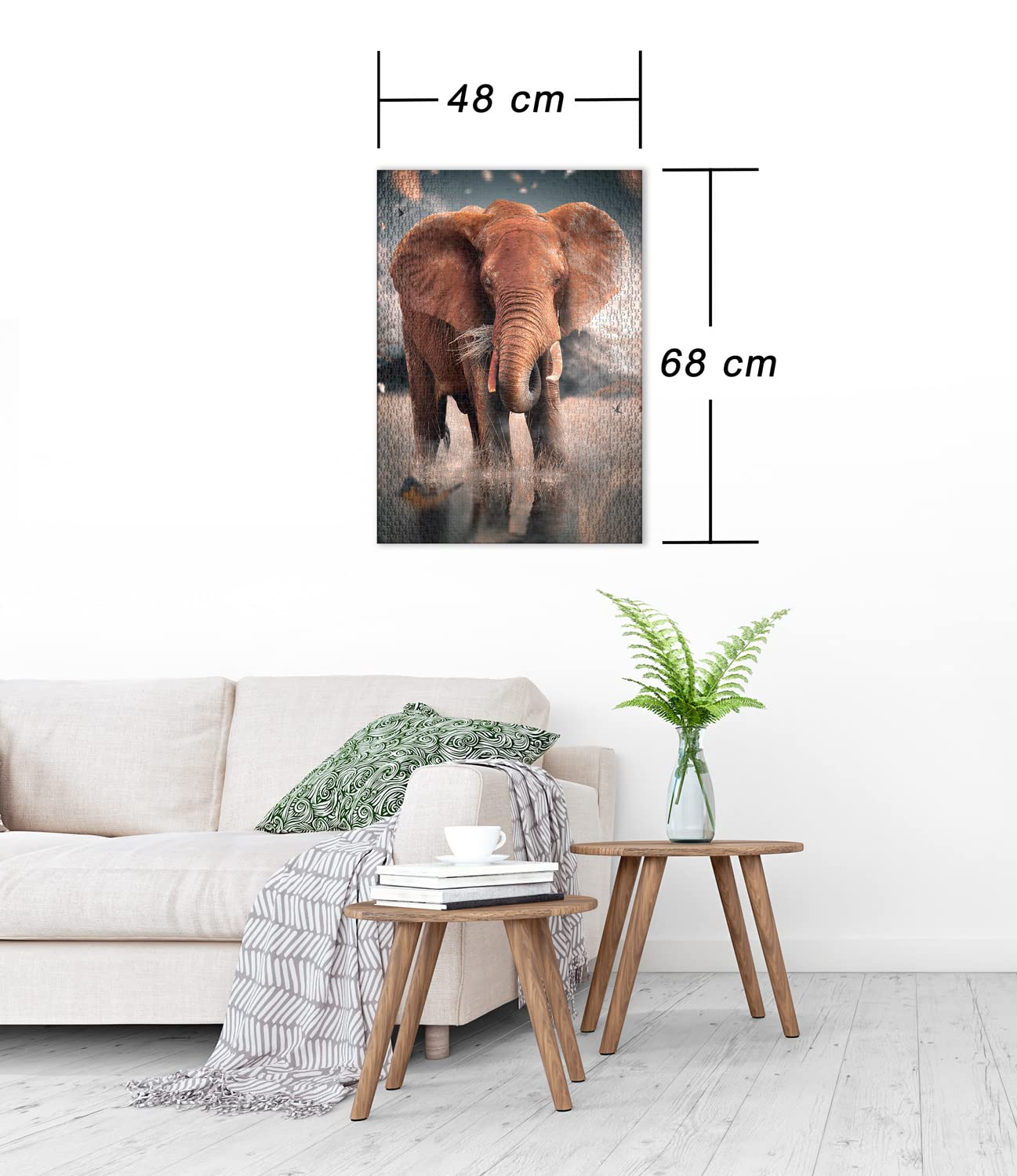 Ulmer Puzzleschmiede, Puzzle "Red Giant", Impressive Elephant Puzzle with 1000 Pieces - Image 3