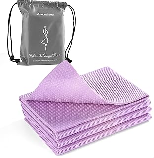 Avoalre Esterilla de Yoga Antideslizante Plegable 173x61X0.5CM, Colchoneta de Yoga PVC Antideslizante Fácil de Doblar para…
