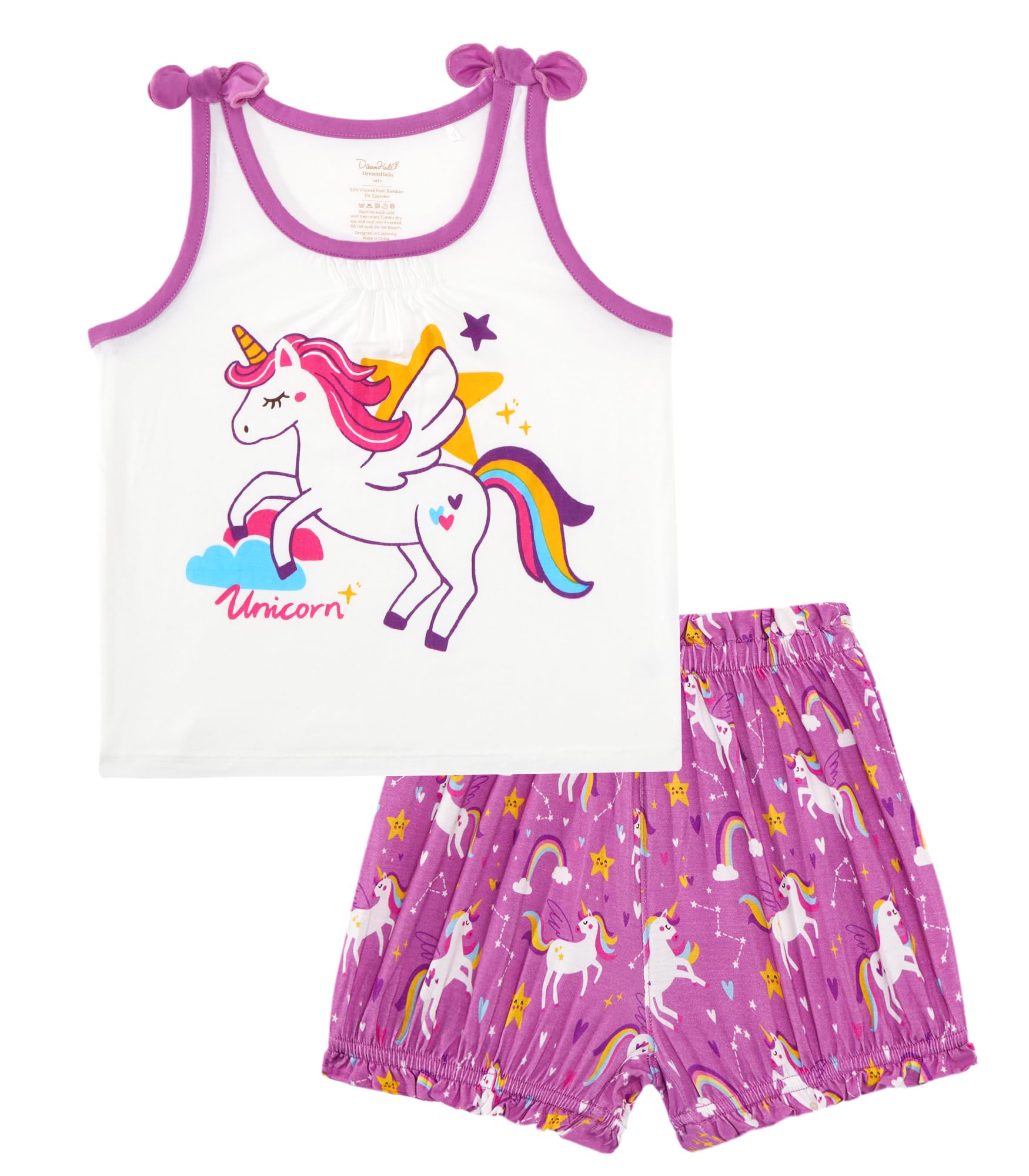 Toddler Girl Clothes Summer Outfits Sleeveless Tops &amp; Shorts 2-Piece Set Clothing Sets, Viscose Made from Bamboo