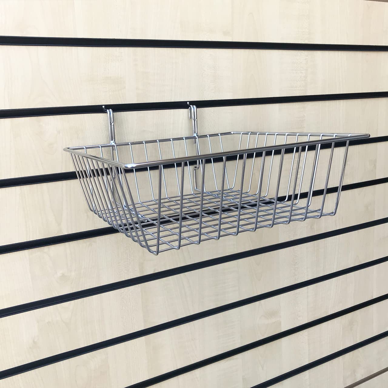 Heavy Duty Slatwall Retail Shop Display Basket (SMALL BASKET 12'' x 12'' x 4'')