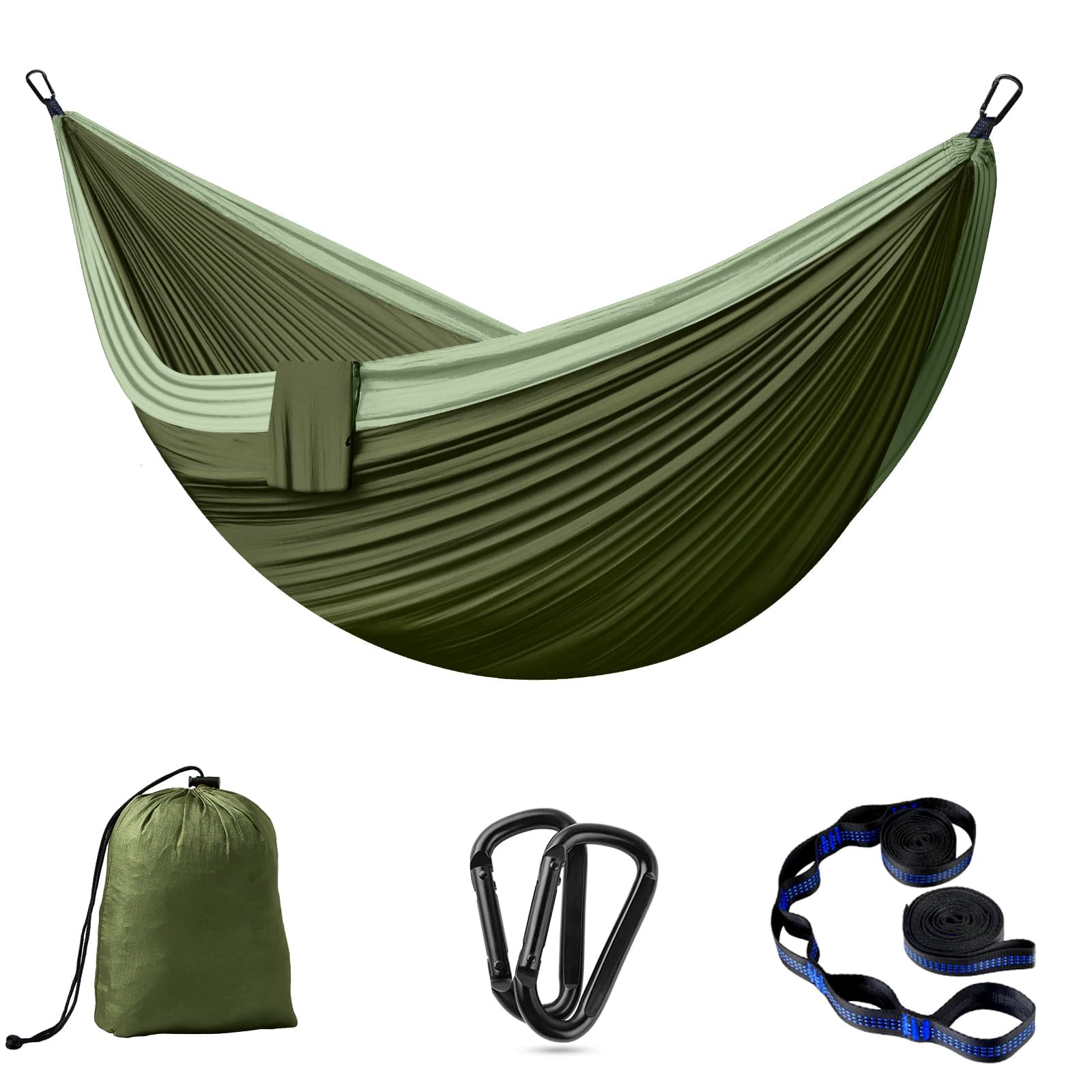 Hängematte Outdoor Camping Hängematten 2 Personen 300 x 200 cm Ultraleicht Tragbar Reise Hängematte bis 300 kg Tragfähigkeit Fallschirm Nylon Garten Strand Doppelhängematte Atmungsaktiv Hammock