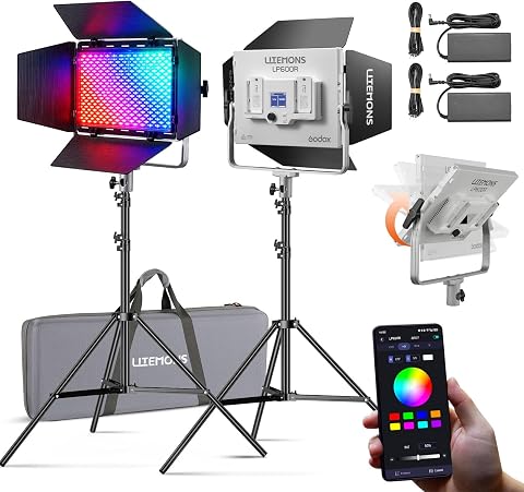 Godox Litemons LP600R 60W RGB LED Light Panel 2-Light Kit