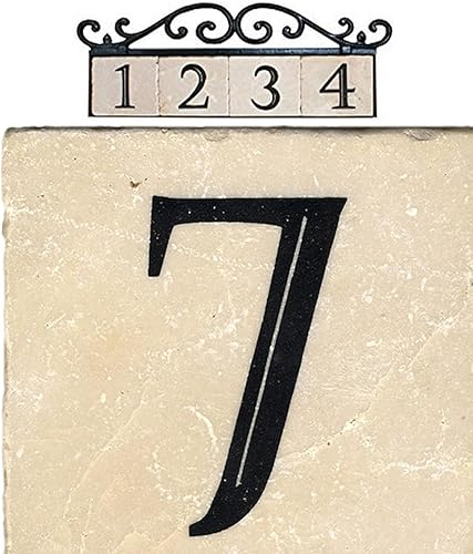 NACH - Azulejo de mármol para direcciónnúmero de casa., 7, Beige