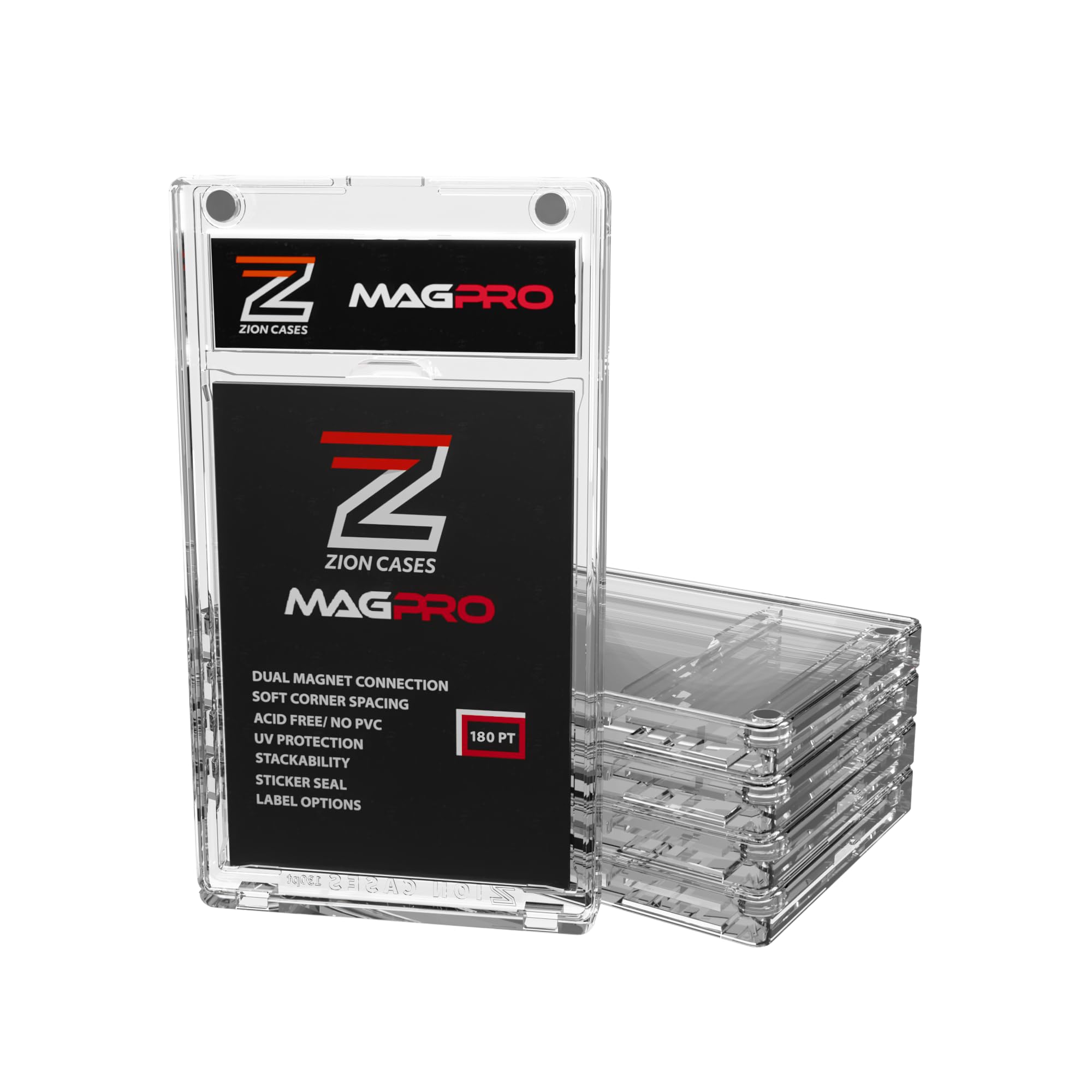 Zion Cases MagPro 180PT Magnetic Card Holder; Duel Magnet Card Case for Secure Holding Strength to Guard Against Unintentional Openings; Includes 5 Magnetic Trading Card Case; (5 Pack) : Toys & Games
