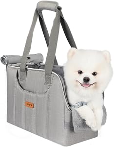 Dog Purse Carrier for Small Dogs Cats Rabbits Up to 15lbs, Lightweight Pet Sling Carriers with Crossbody Strap, Portable Puppy Soft Sided Tote Bag Carrier for Vet,Hiking,Travel, Airline Approved
