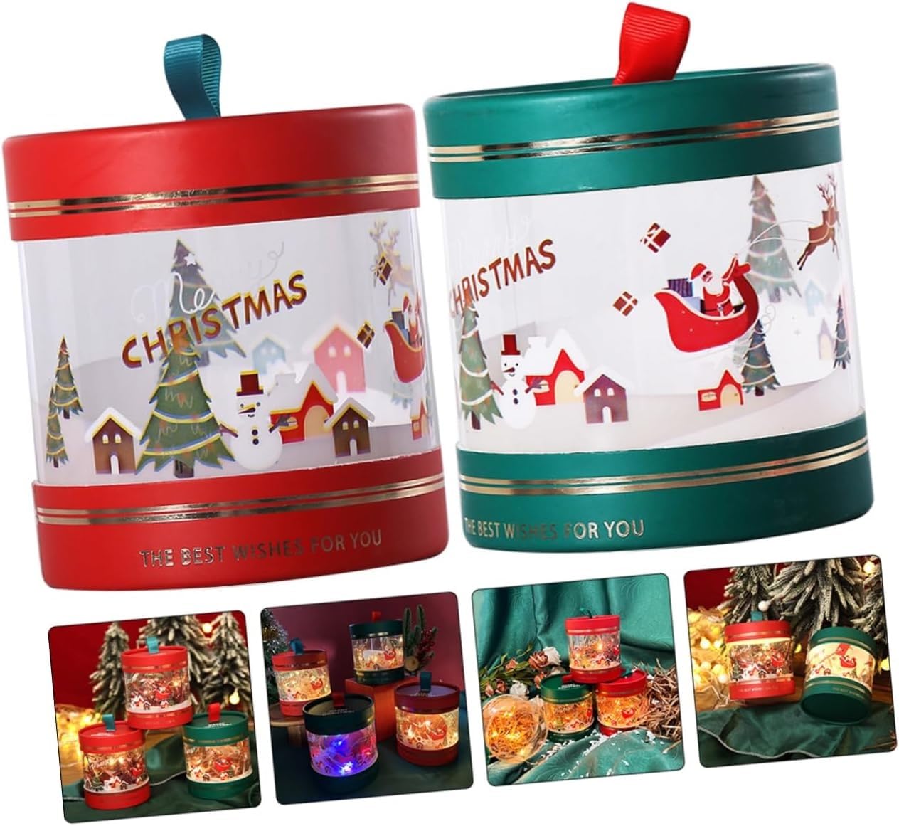 Scatola regalo di Natale, scatole regalo, 10 pezzi Scatole for caramelle natalizie Astuccio for caramelle Scatole for dolcetti natalizi Decorazioni natalizie a LED Contenitore for caramelle natalizie