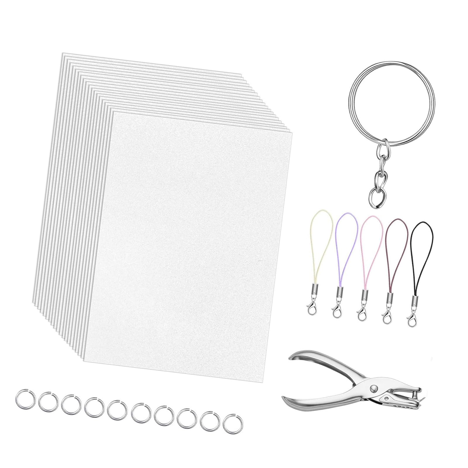 MURYE 141Pcs Heat Shrink Paper Set for Making Keychains Art Supplies with Various Shape and Color Shrink Film Keychain Set