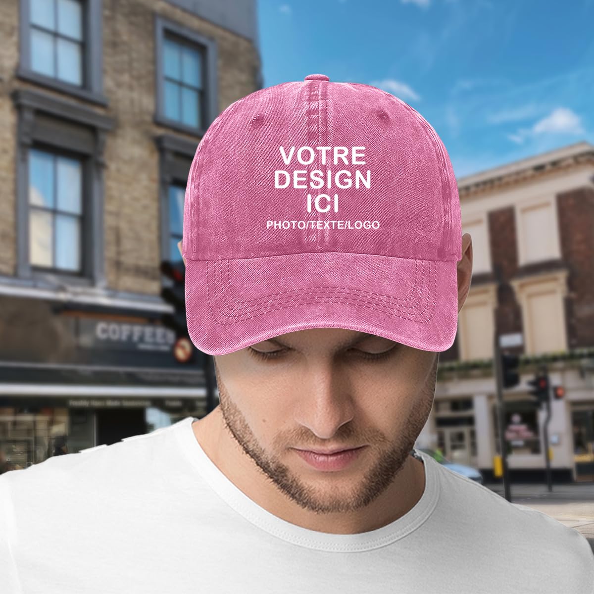 ERICAT Casquette Personnalisable Photo Nom Texte Hommes Femmes