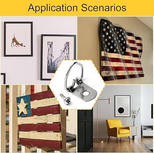 Miniatura 6 de 100 anillos en D para colgar fotos, ganchos en D para colgar fotos, accesorios pequeños de anillos en D con mini nivel cilíndrico, ganchos para