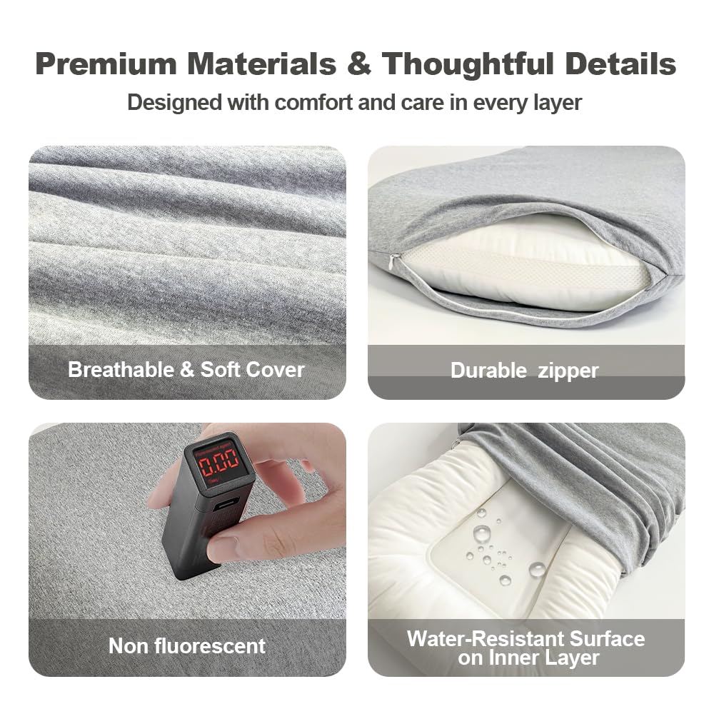 Infant Lounger, Baby Nest Cover, Soft Cotton and Waterproof Inner, Baby Floor Seat for Tummy Time, Baby Lounger for Newborn 0-24 Months (Gray)