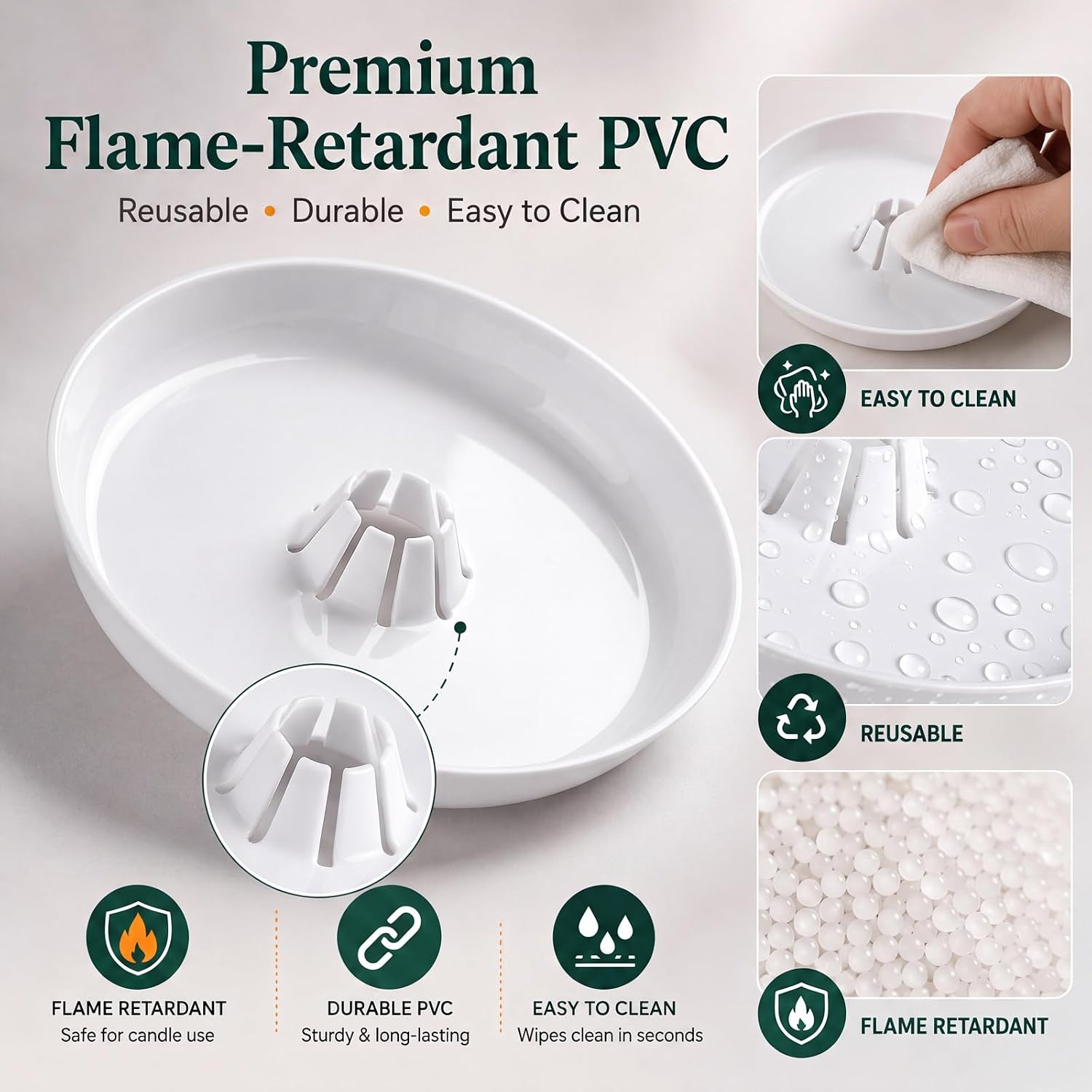 Rtteri 50 Pack Plastic Disc Candle Drip Protectors Wax Catchers