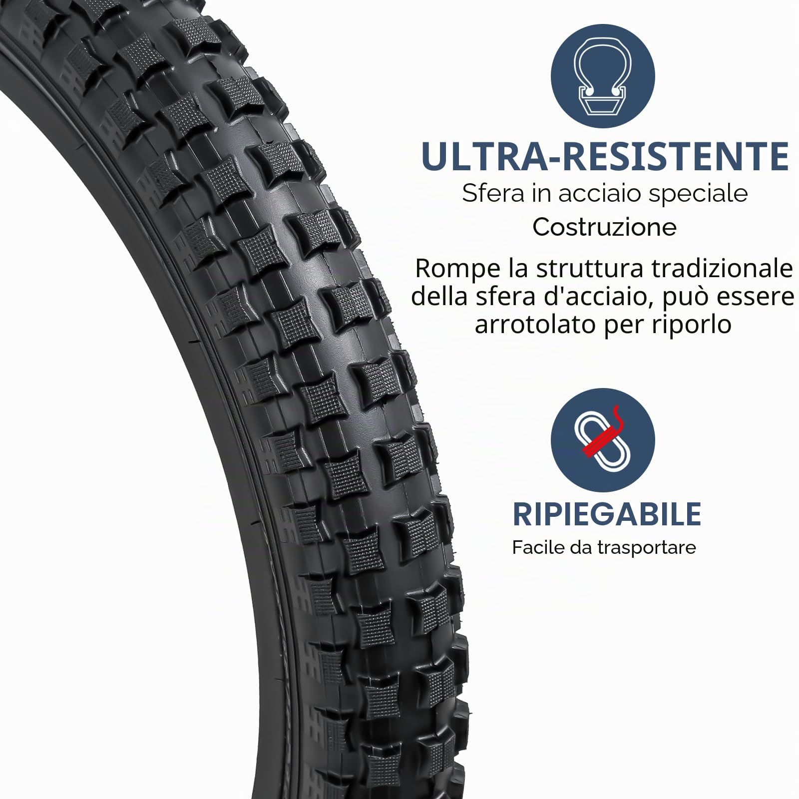 YunSCM 2Pcs Pieghevole 20 pollici pneumatici 20x2.25 ETRTO 58-406 e 2Pcs 20 pollici Camera d'aria AV32mm valvola Schrader, compatibile Bicicletta 20x2.20 20x2.25 20x2.30 Copertoni e Camera d'aria