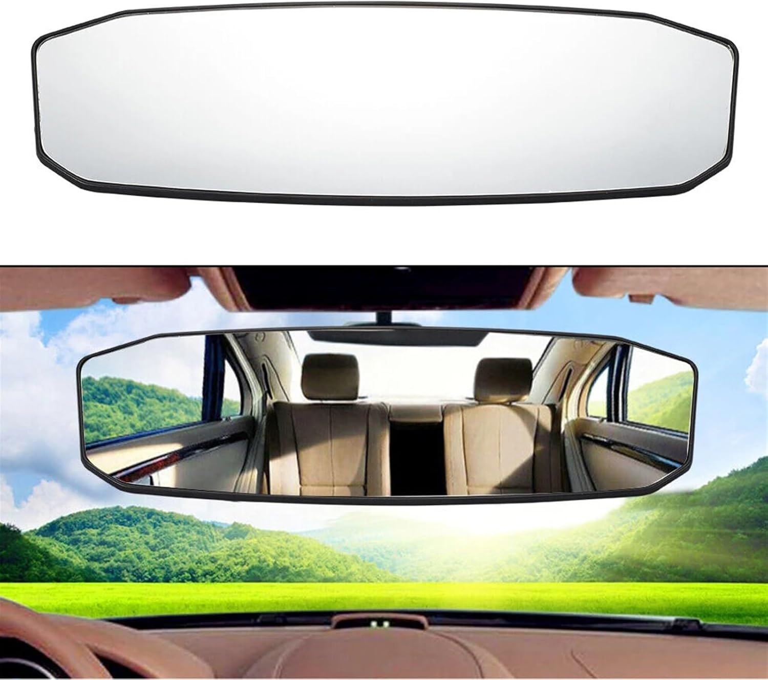 Car Interior Mirror Rear View Mirror For Car Anti Glare Clip On Panoramic Wide Angle Convex Mirror Reducing Blind Spot For Car SUV Trucks Rearview Mirror Car