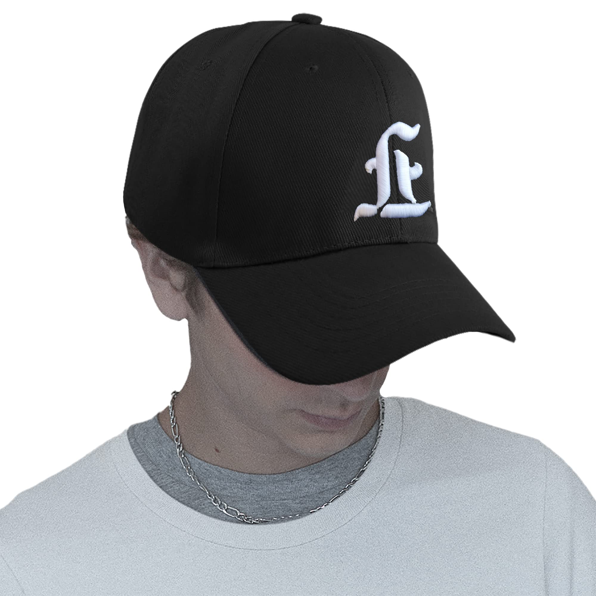 MFAZ Morefaz Ltd Unisex Baseball Cap Adjustable Kids Snapback Trucker Cap Cotton Girls Boys Baseball Cap Sun Hat for Travel School Outdoor Sports Letter L
