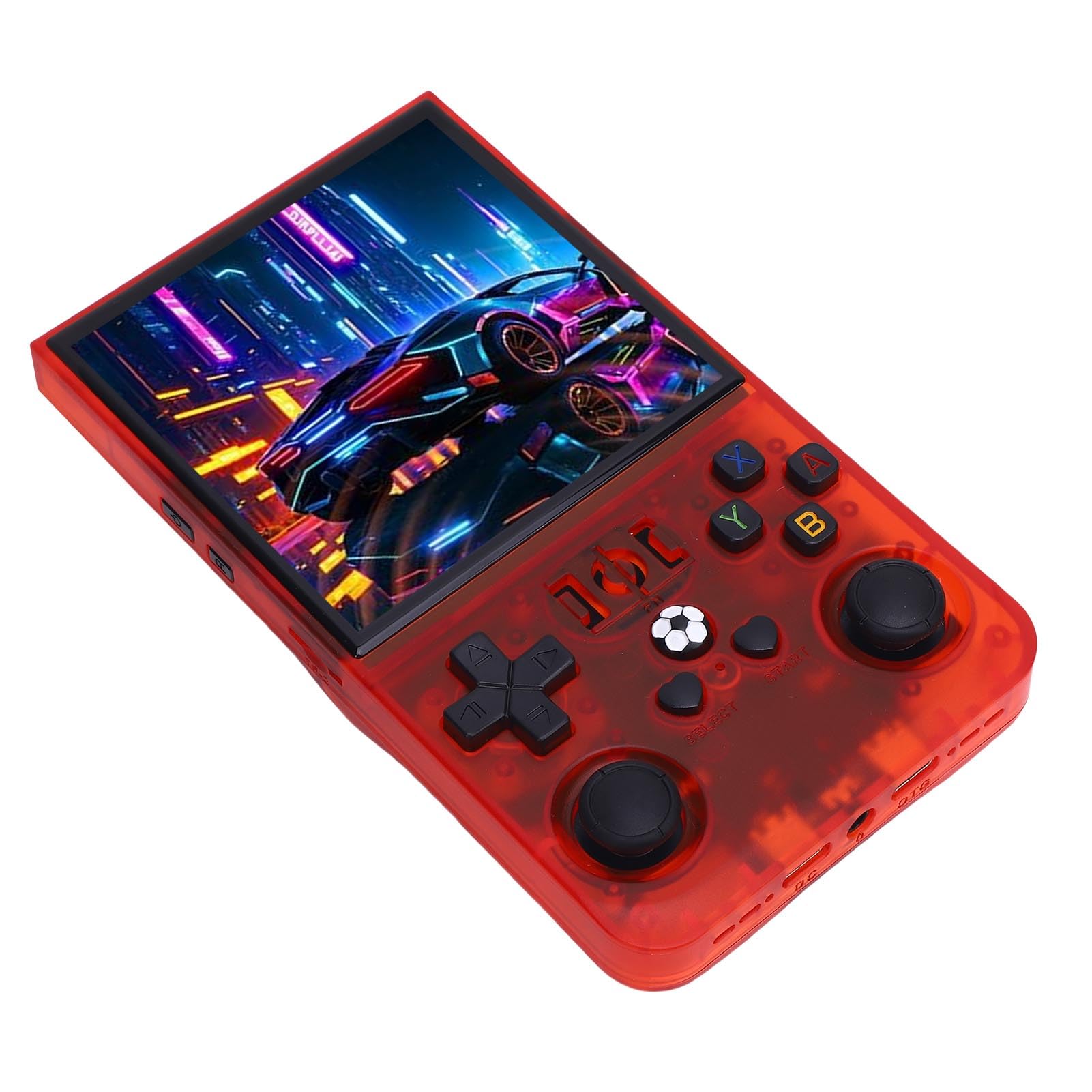 Handheld-Retro-Spielekonsole, Leistungsstarke Leistung und Hochauflösendes Display für Retro-Gaming-Enthusiasten, 4-Zoll-Bildschirm, Tragbarer Game-Player für Reisen, Rot (128G)