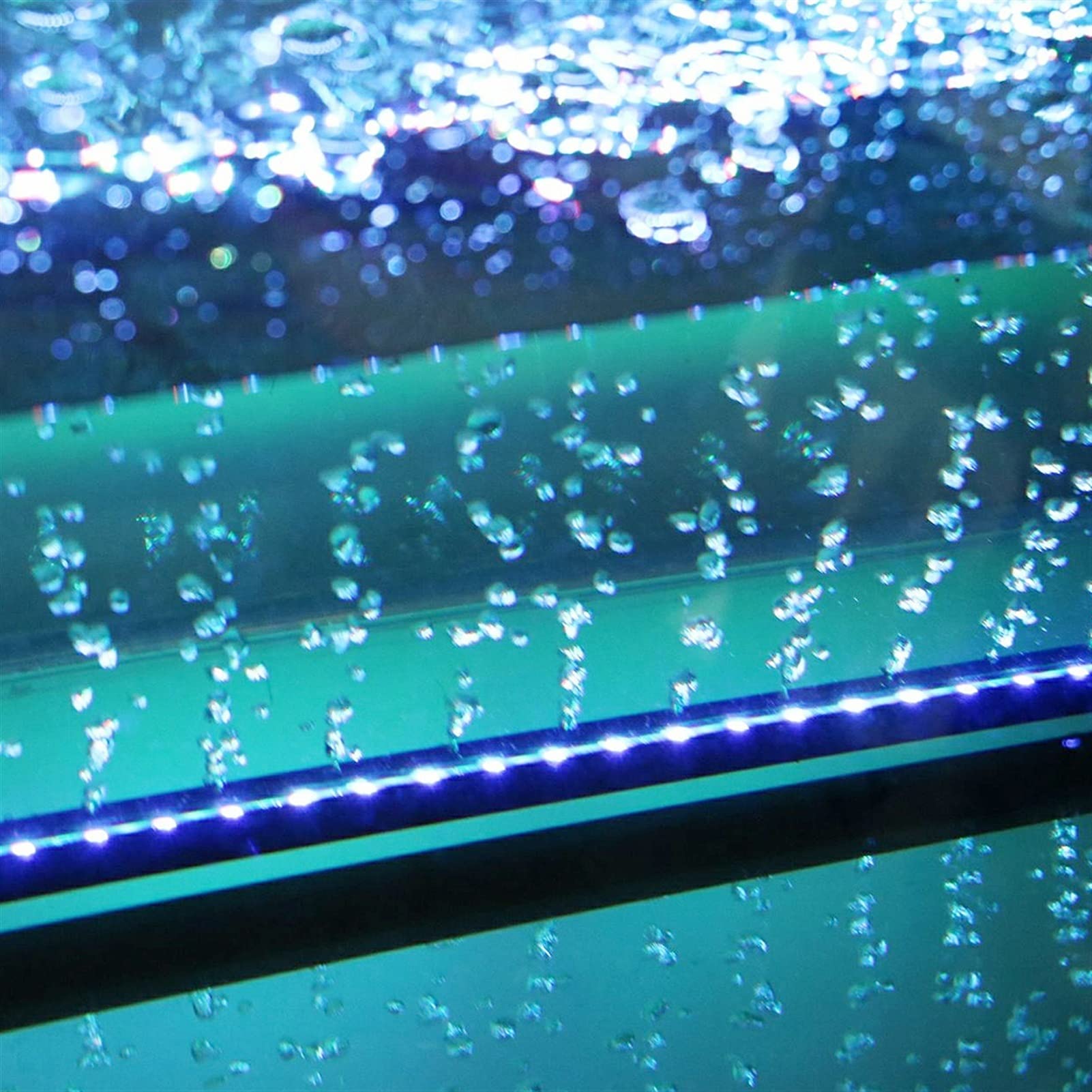 Luz para Piscina Aquarium Fish Tank Light Impermeable DIRIGIÓ Luz de barra de la bomba de burbuja 23/30/35/5 / 52cm Lámpara subacuática Decoración Iluminación 24 Teclado Control remoto Luces Sumergibl