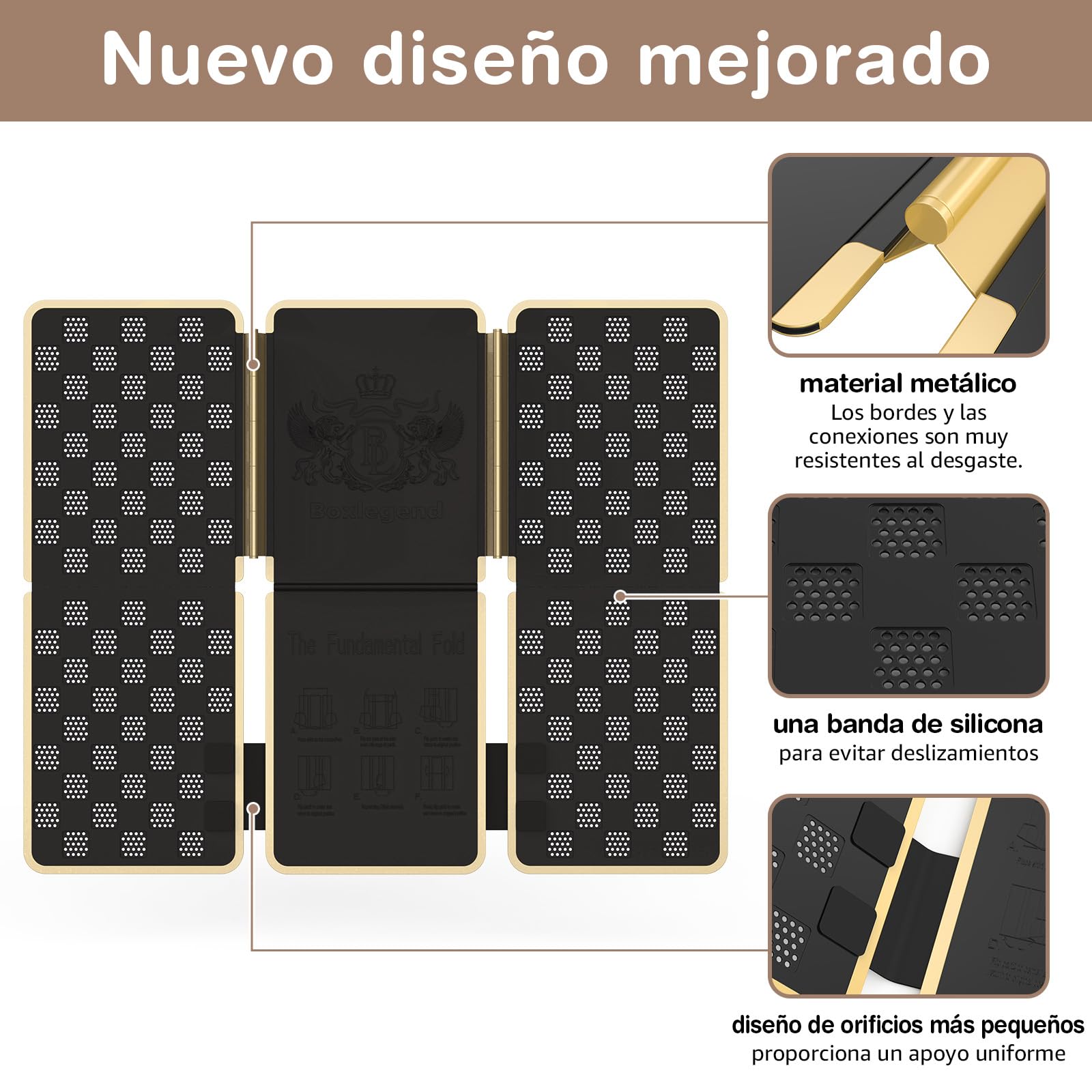 BoxLegend V7 Doblador Camisetas Tabla Para Doblar Ropa con Borde Metálico Negro
