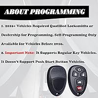 Vista 5 de MechanMagic Key Fob Remote Replacement Fits for Chevy Impala 2006-2013 Cadillac DTS Buick Lucerne 2006-2011 Chevrolet Monte Carlo 2006-2007 Keyless