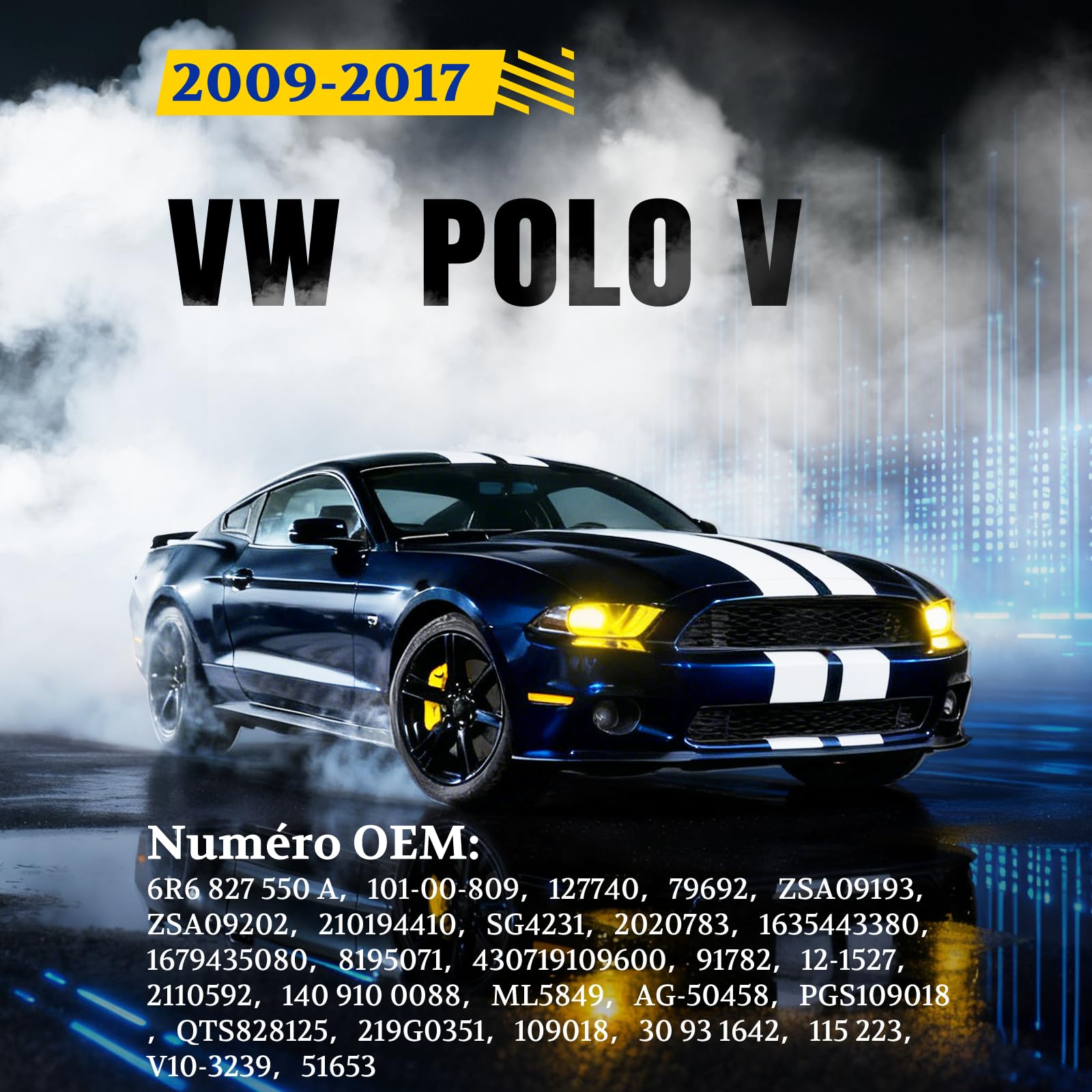 Arana 2 molle a gas per portellone posteriore, compatibili con Polo 6R 6C 1.2L berlina 2011-2014 Polo 6R 1.2L-2.0L berlina 2009-2020, ammortizzatori a gas, Replace# 6R6827550A