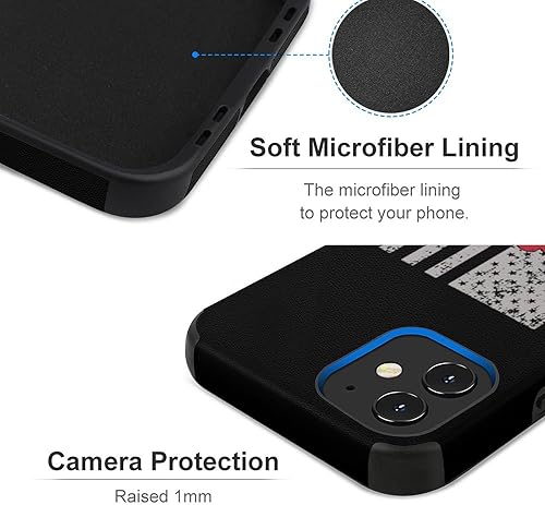 Miniatura 5 de USA Flag Motocross Dirtbike Phone Case Compatible with iPhone 1212 Mini 12 Pro12 Pro Max Microfiber Protective Case Funny Print