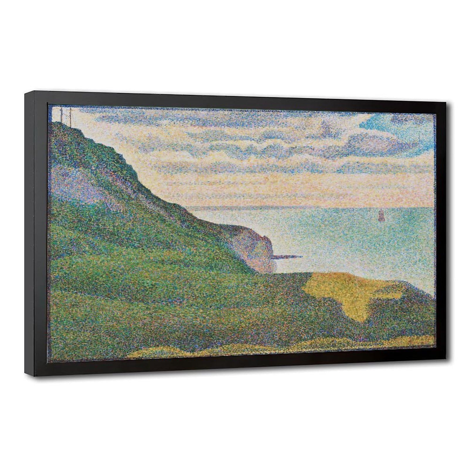WCYB Seascape at Port En-bessin, Normandy by Georges Seurat Prints Posters Canvas Deco Paintings Wall Art For Office Hangable Frame 20" L X 30" W