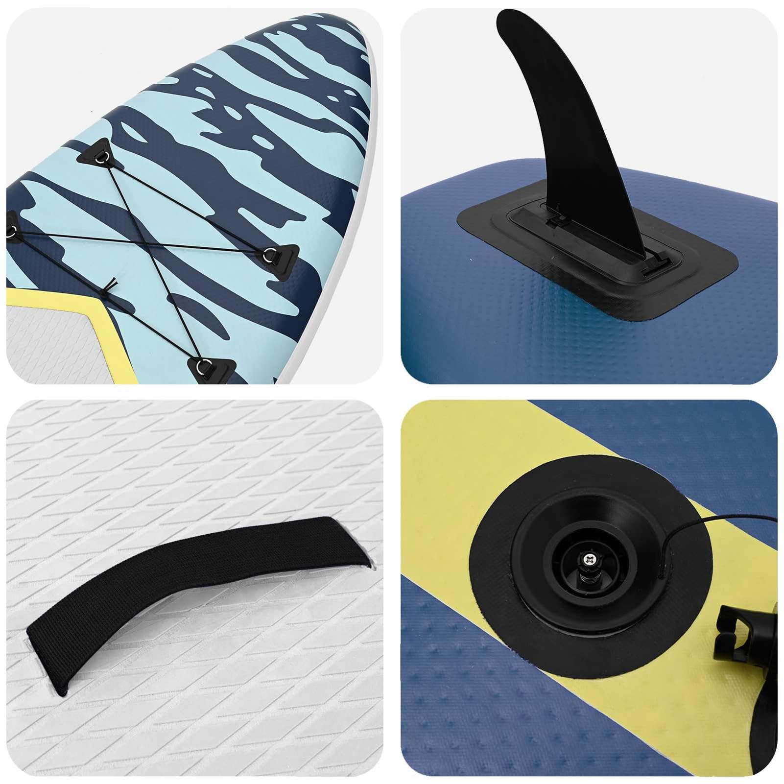 SUP-Board 2-in-1 m. Sitz 335x76x15cm blau, PVC, Pumpe, Paddel, Leash, Tasche
