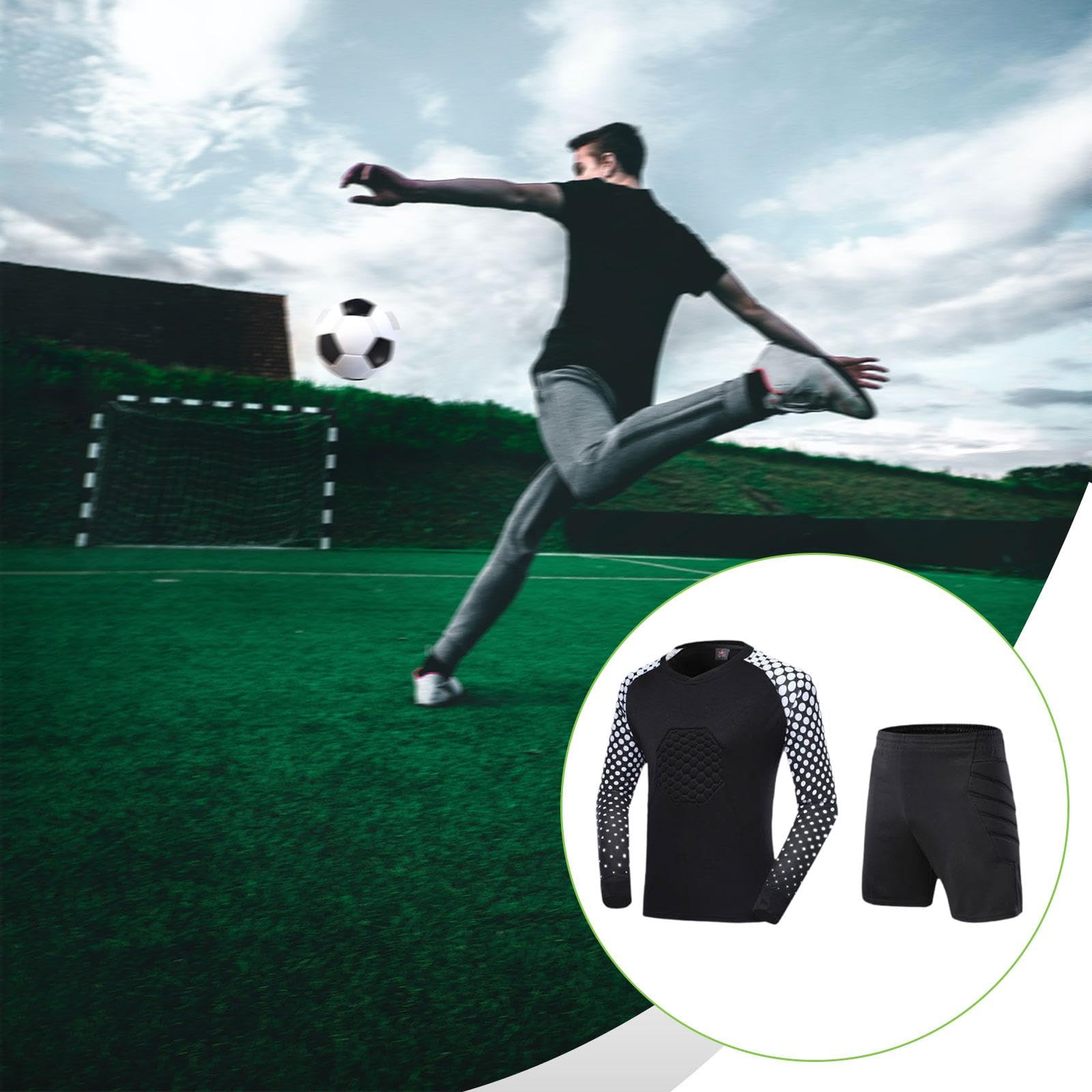 Kit de portero, equipo de entrenamiento, manga larga, poliéster, portero de fútbol para niños y adultos
