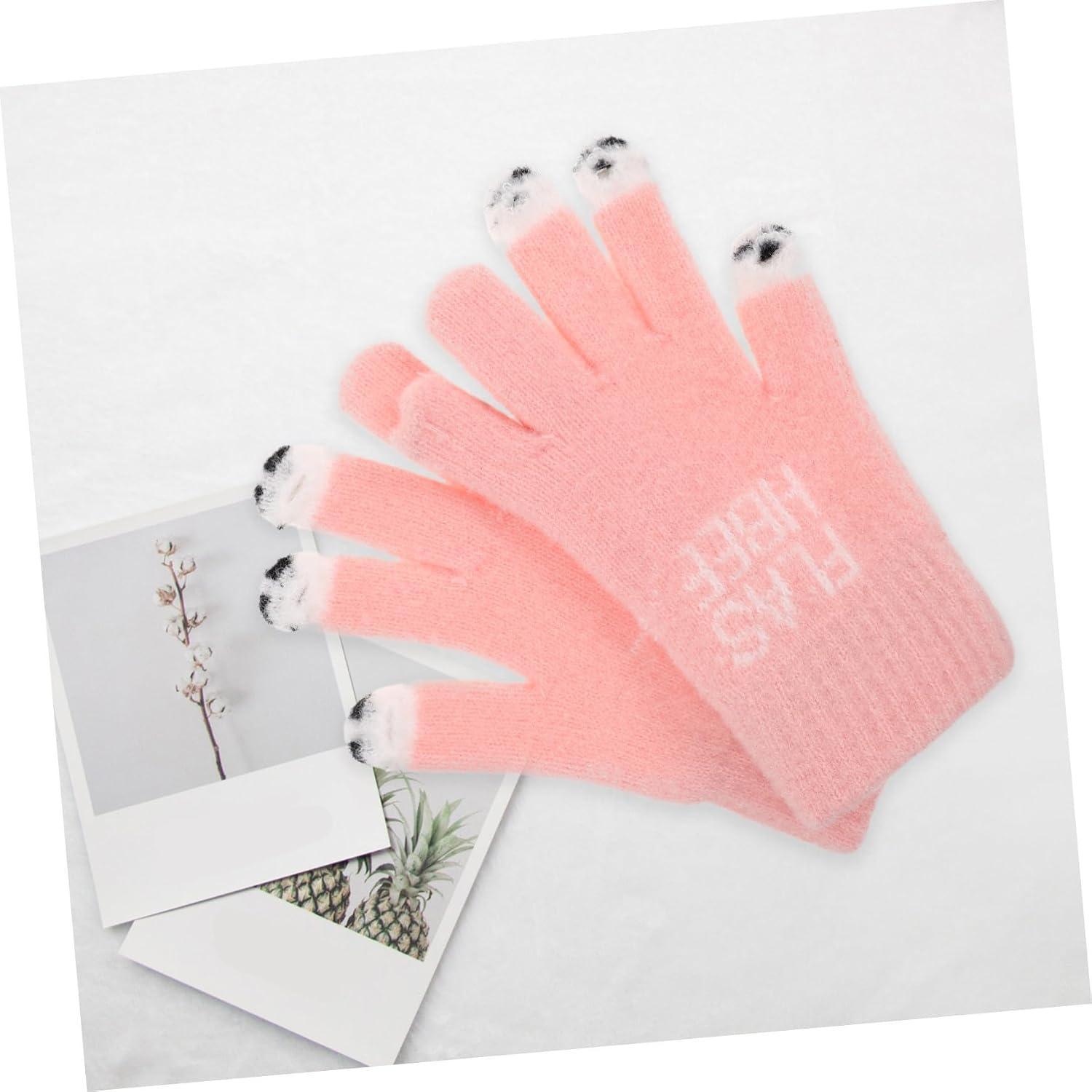 BESPORTBLE Fingerless Winter Touchscreen Gloves for Women Thick Knit Outdoor Warm Gloves with Elastic Cuff for Hiking Driving Walking Pink