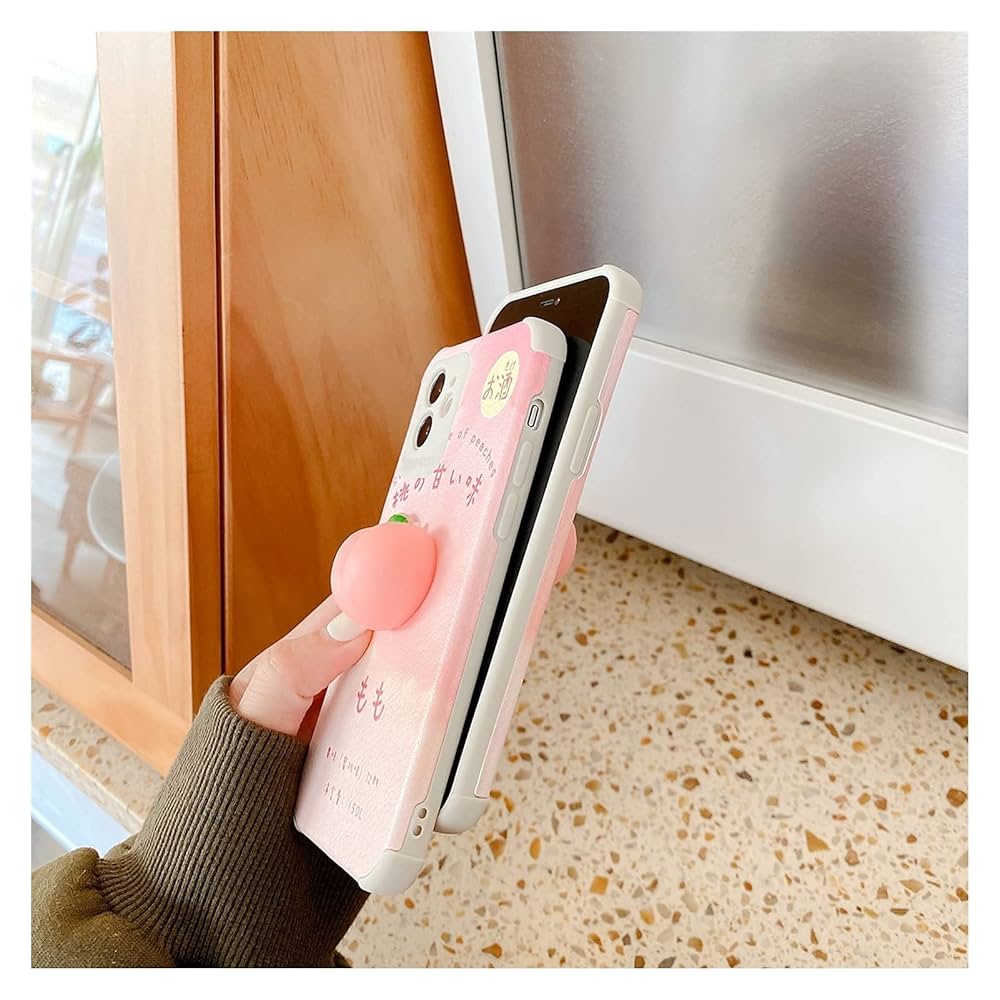 DSMYYXGS Peach Japanese Phone Box Soft Sweet Retro Sweet For
