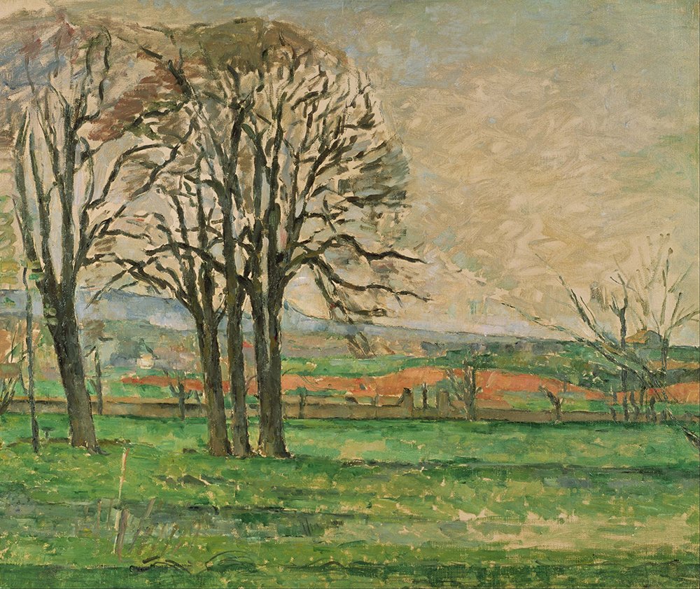 Cuadro pequeño de Paul Cézanne para salón: The Bare Trees con acabado mate de archivo