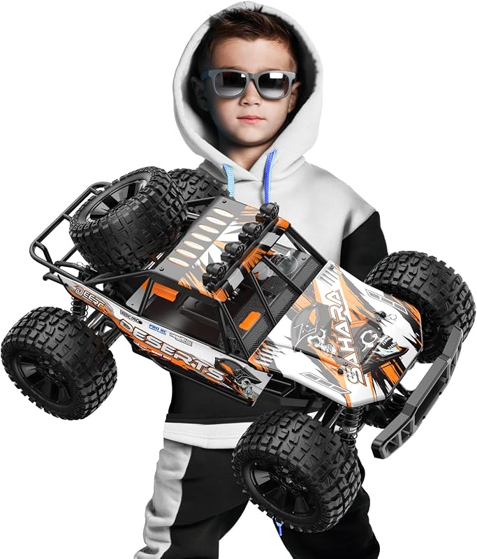 DEERC 1:10 RC Monster Truck 48 km/h 4X4 LED világítással, 2 akkumulátor, 2.4 GHz
