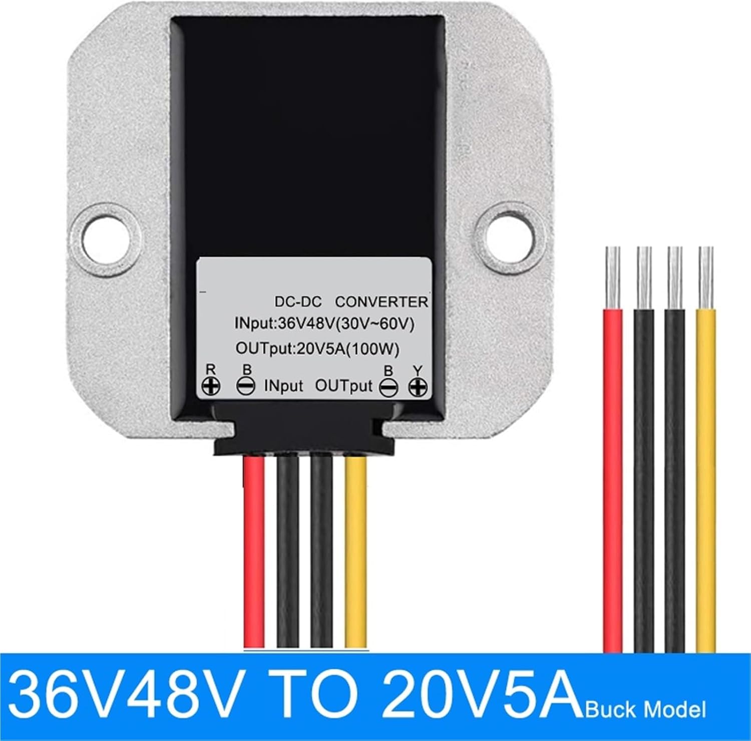 1pcs 24V to 20V 5A 6A 8A 10A Step Down DC-DC Converter Buck Car Power Supply Charger 36V 48V to 20V 200W Buck Model(36V48V to 20V 5A)
