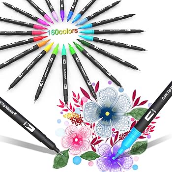 Amazon.co.jp: CCFOUD カラーペン 160色水彩カラー筆ペン セット