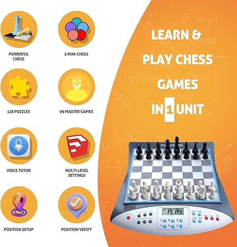 Miniatura 2 de Talking Chess Master - Juego de ajedrez electrónico con clasificación ELO de 2000, ideal para entrenamiento de estrategia cerebral, juego de