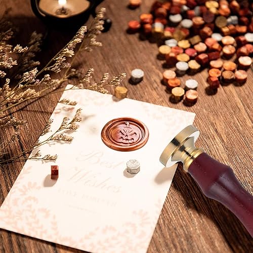 Miniatura 6 de EXCEART Sello de cera de esqueleto de calabaza de Halloween, sobre de bricolaje, diario, álbum de recortes (rojo oscuro)