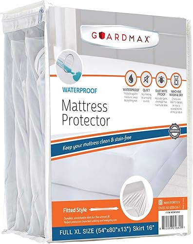 Miniatura 29 de Guardmax Protector de colchón de vinilo de calibre pesado para cuna - Protector de colchón impermeable y a prueba de polvo con bolsillos elásticos