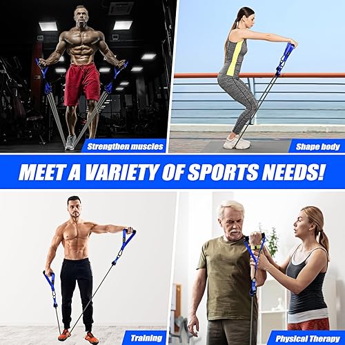 Miniatura 8 de Bandas de resistencia, bandas de ejercicio pesadas de 350 libras450 libras con asas, juego de bandas de entrenamiento para hombres de entrenamiento,