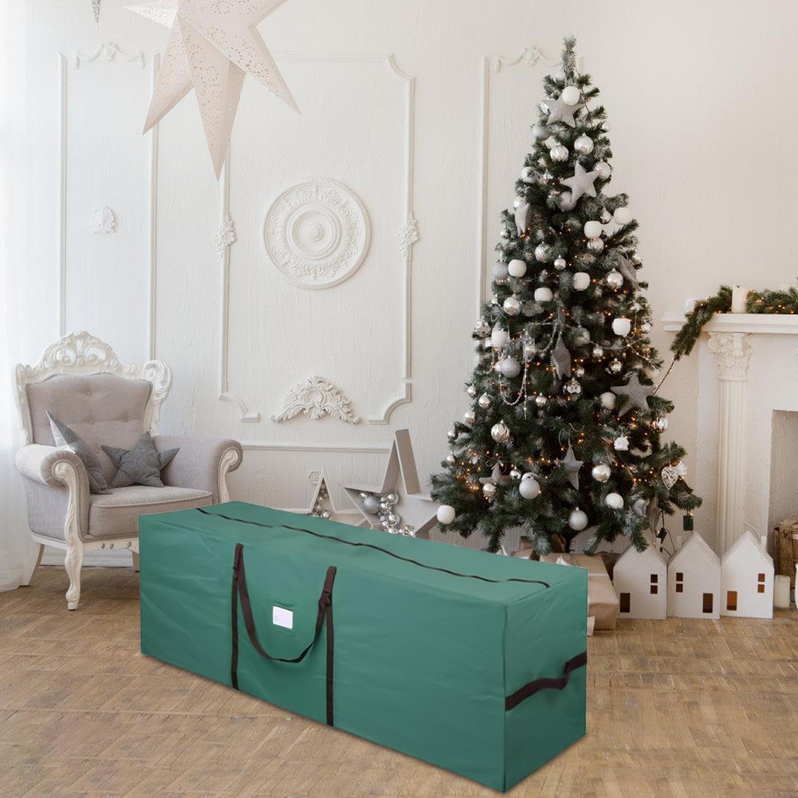 Borsa per albero di Natale, 600D Oxford protettiva, con cerniera
