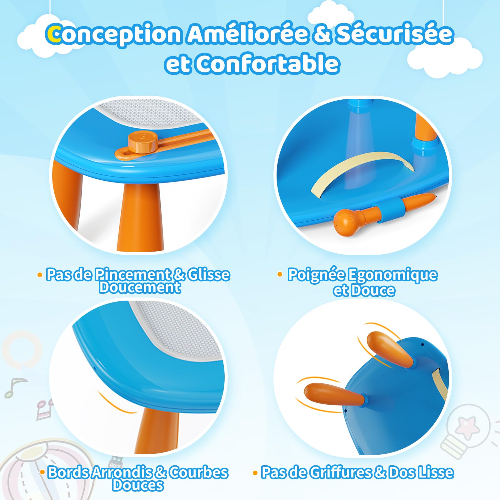 Kikidex Jouet pour Tout-Petit âgé de 1-3 Ans, Tableau magnétique, Jouet pour Fille de 1-2 Ans, Tableau à Peindre Magique Jouet éducatif pour bébé et Enfant de 1, 2, 3 Ans - Bébé Bleu