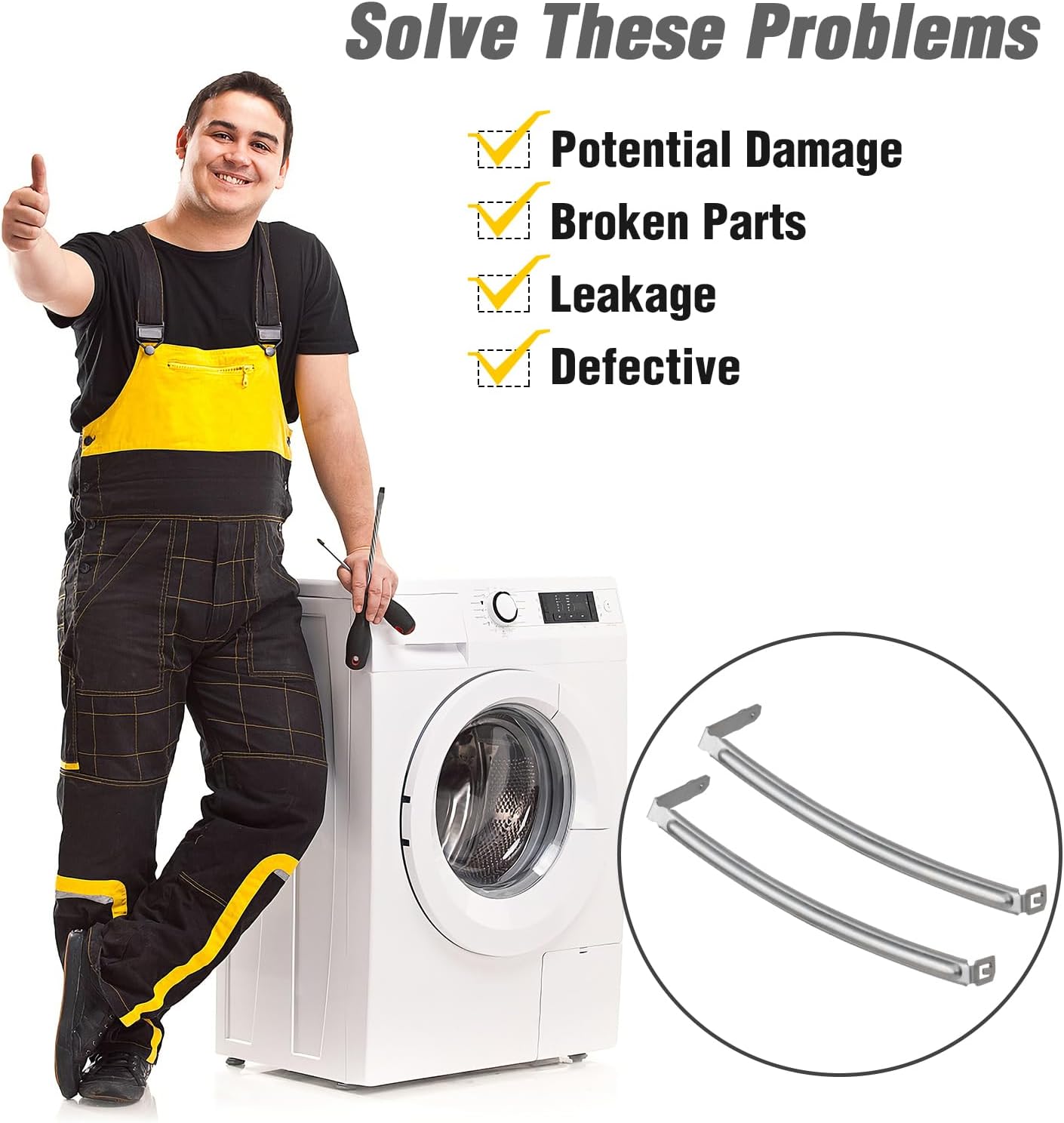 DC61-02627A Dryer Moisture Sensor Plate Bar for Samsung Replacement Part (2Pcs) - Image 4