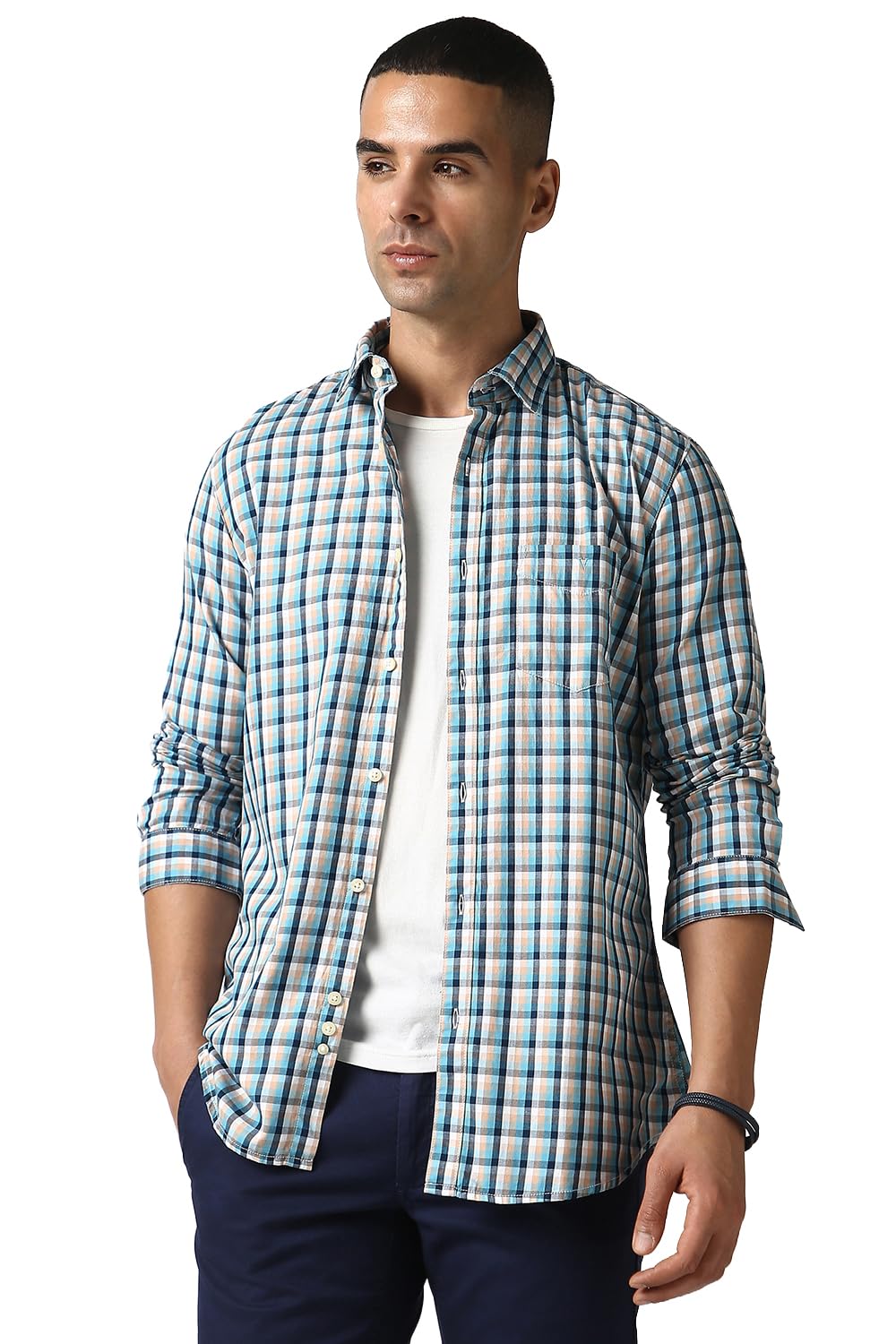 van heusen Casual Checkered Shirt for Men| Premium Cotton| Full Sleeves| Regular Fit |Breathable Fabric-picture-47