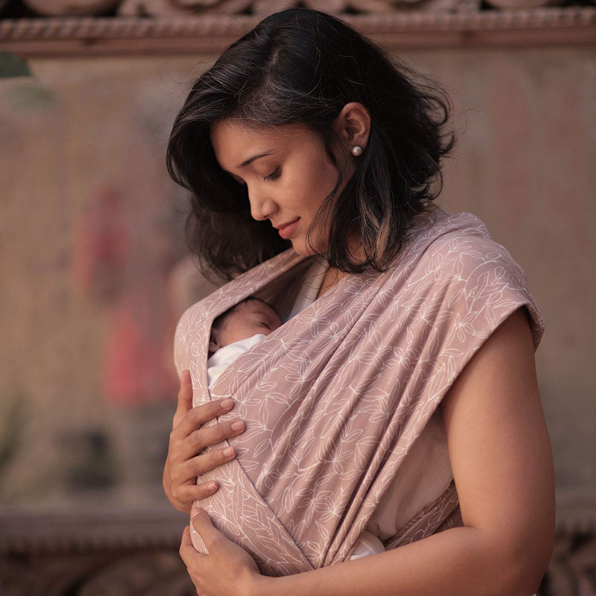 Masilo Organic Cotton Ergonomic Baby Wrap Carrier, Soft & Lightweight from Birth to 12kg - Godilo Leaf Small-image-48