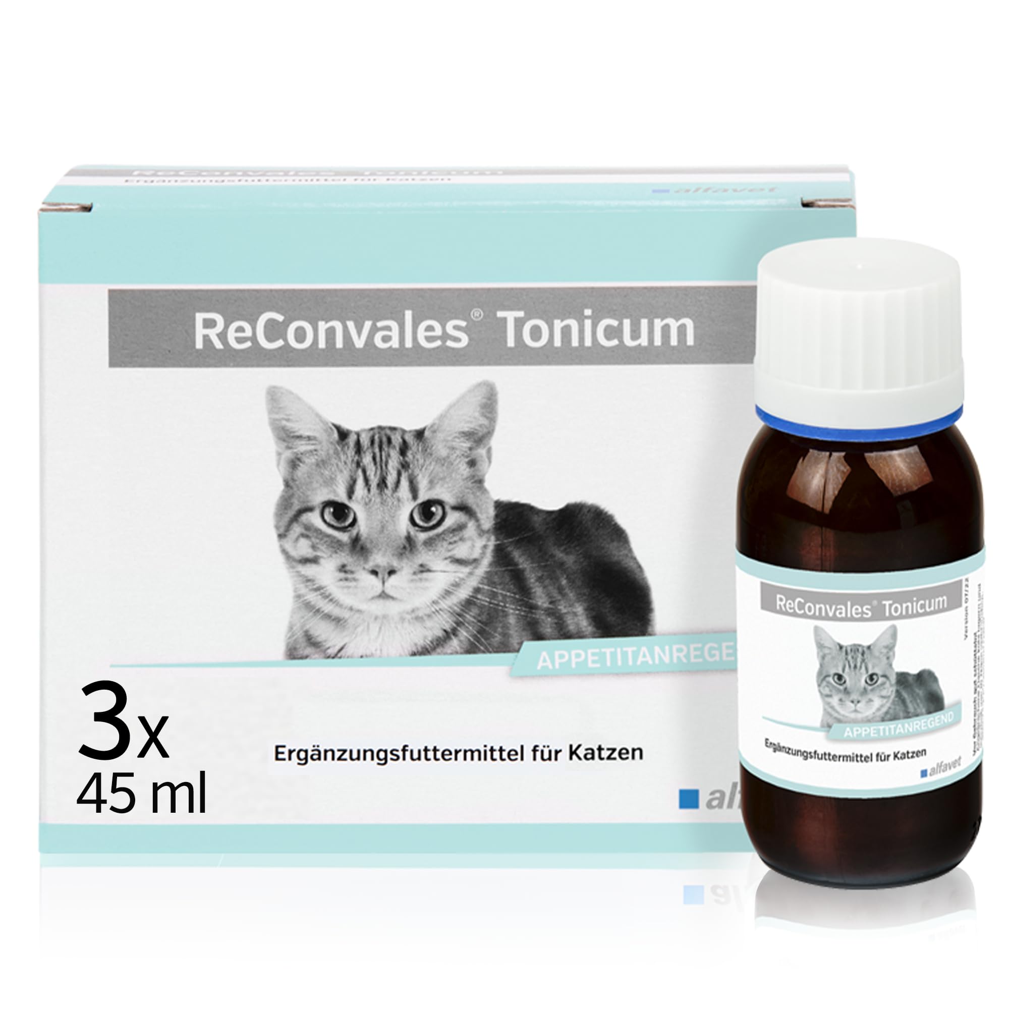 alfavet ReConvales Tonicum Cat Liquid Supplement (3 x 45 ml) – Nutritional Support for Cats – Appetite & Recovery Tonic