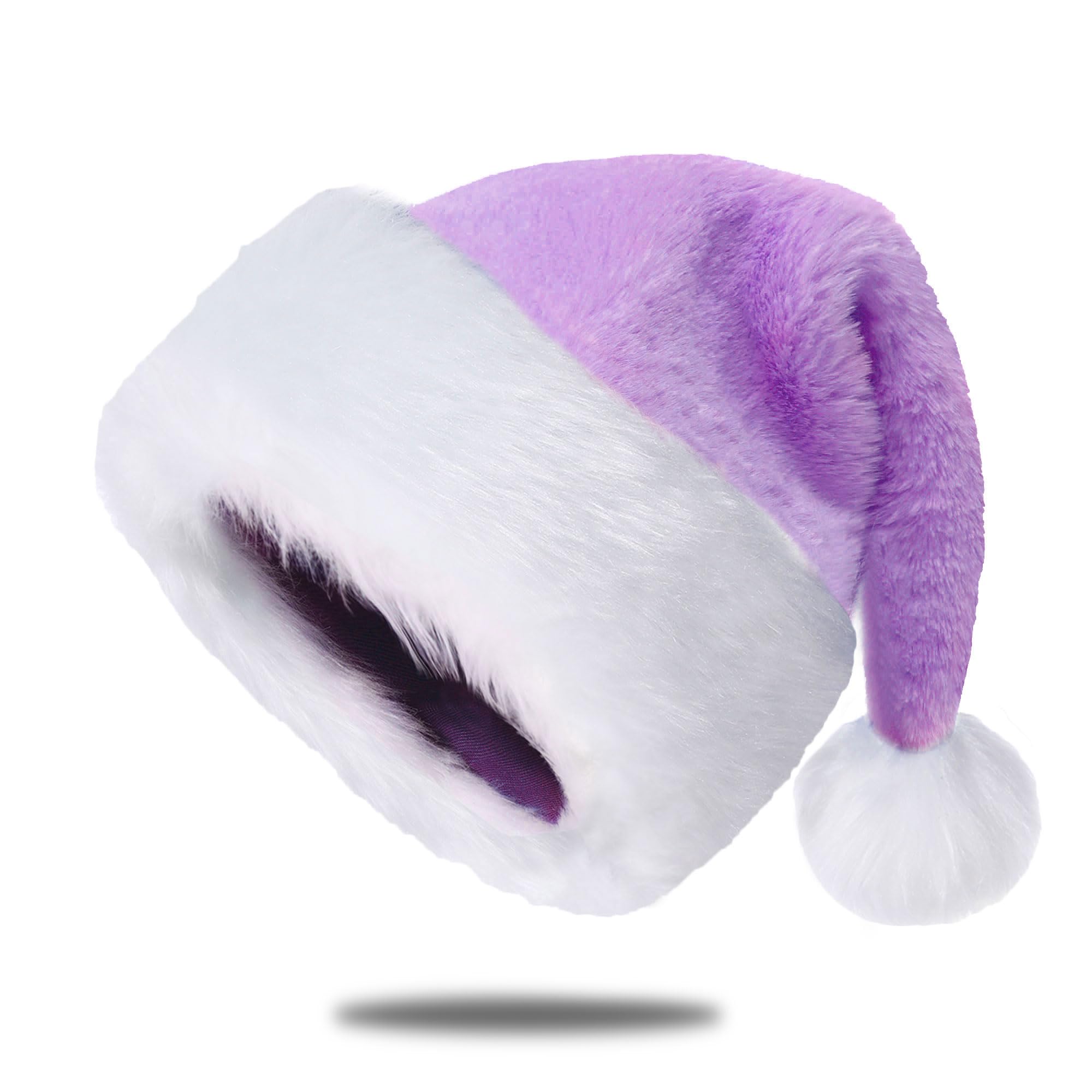 Santa Hats for Adults, Unisex Velvet Touch Comfort Christmas Hats for New Year Festive Party Christmas Supplies