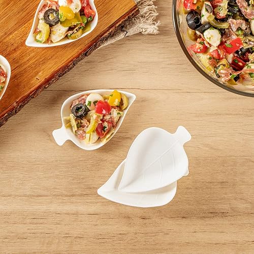 Miniatura 6 de Restaurantware - Platos de degustación de 3.7 x 2.4 pulgadas, 100 platos desechables - Compostable para el hogar, apto para microondas y congelable,