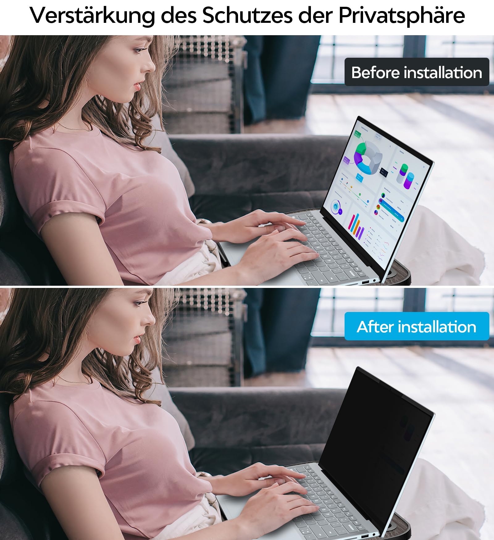 Protettore Schermo Per Monitor 27 Pollici DEJIMAX - Anti Luce Blu, Antiriflesso E Privacy - Foto 3